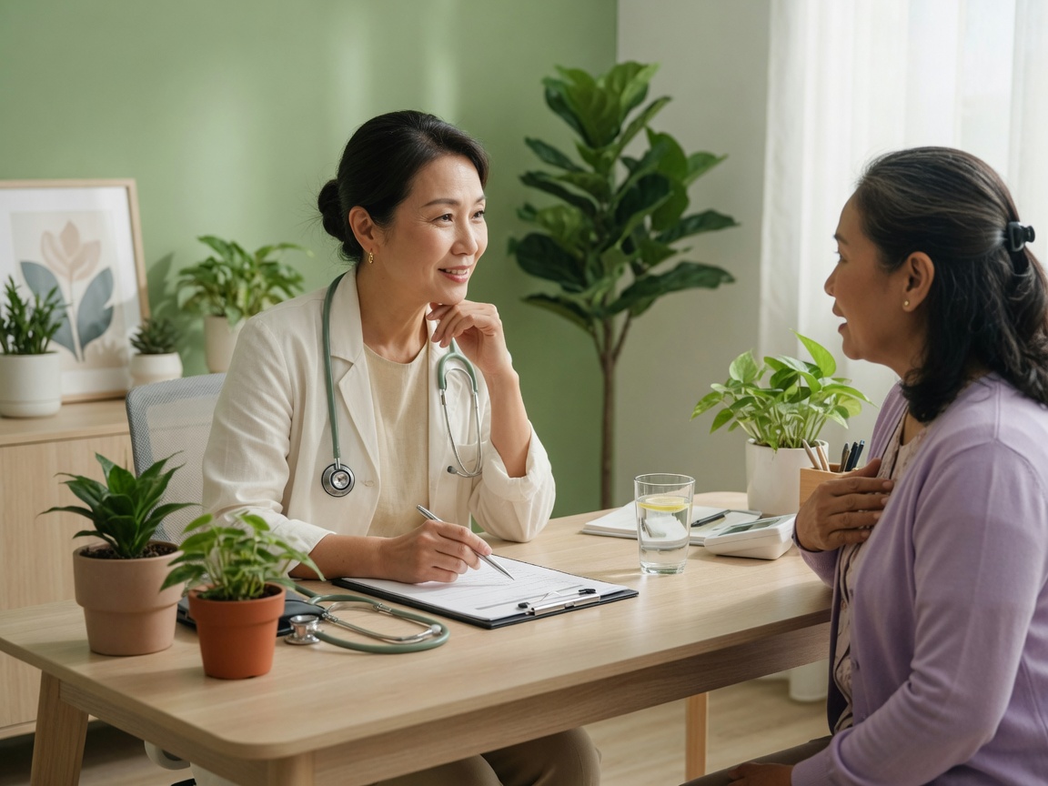 Bác sĩ lắng nghe người đến khám